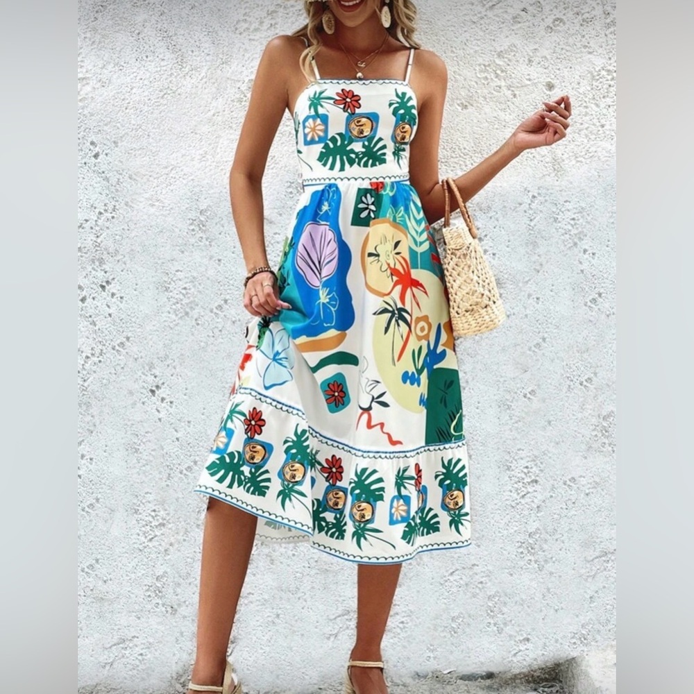Tropical Midi Dress